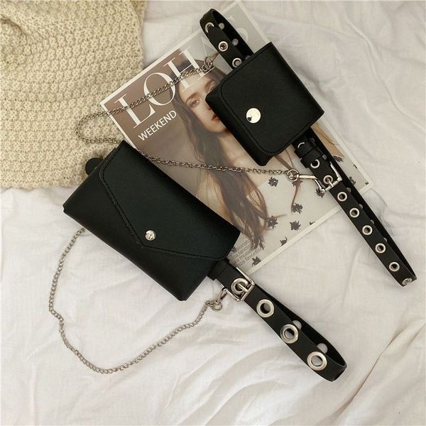 

belt bag gothic fanny packs accessories chain belt female fashion fanny pack ins tide dress son small bag style belt