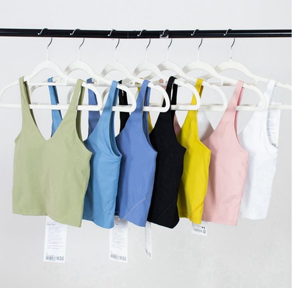 

lu-099 classic popular fitness bra butter soft women sport tank gym crop yoga vest beauty back shockproof with removable chest pad wholesale