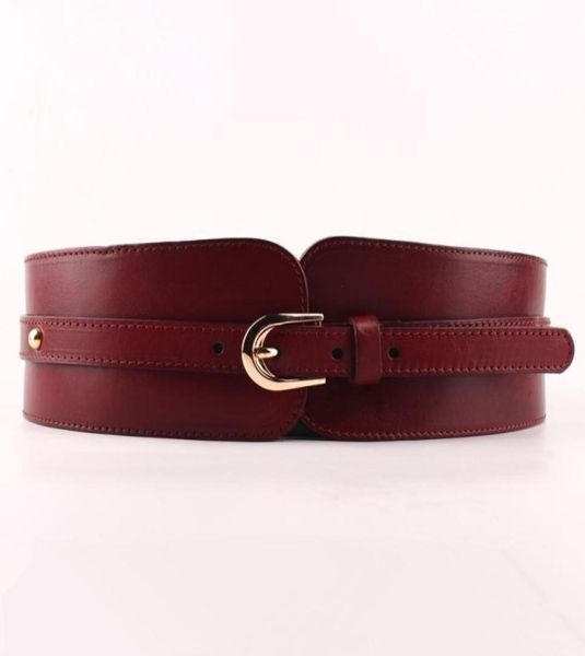 

belts 100 cowskin wide belt for women ceinture femme elastic waistband female vintage genuine leather belt buckles 224650715, Black;brown