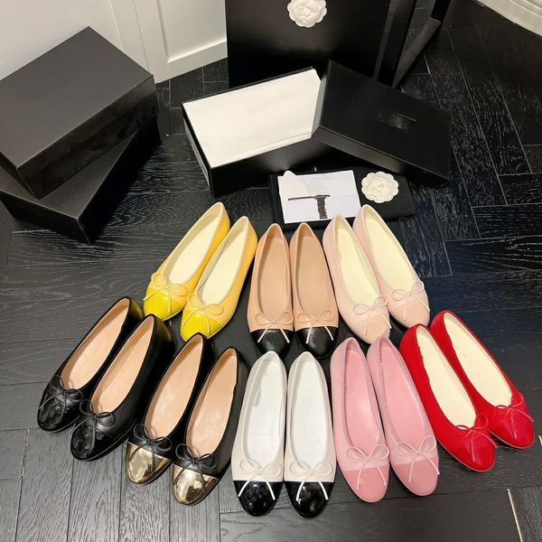 

ladies casual shoes sandals for women loafers dress shoe stitching ballerinas falts lambskin fabric ballet flat sandal summer slides luxury, Black