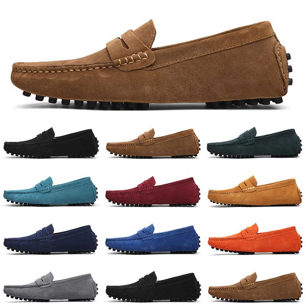 

mens casual shoes newmen designer slip on lazy suede leather shoe big size 38-47 red black