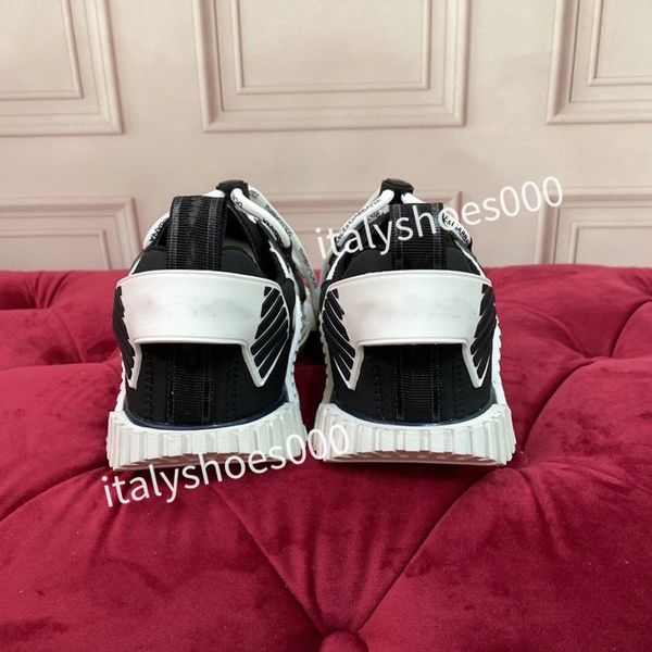 

2023 r calfskin casual shoes men women vintage sneaker reflective sneaker platform trainers sneakers lace-up, Black