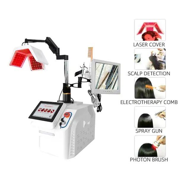 

diode laser hair growth electric scalp hair grow 650nm red light diode laser low level laser therapy hair loss treatment machine, Black