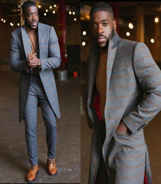 

plus size mens suits two piece tweed suit herringbone peaked lapel custom made groom4961542, Black