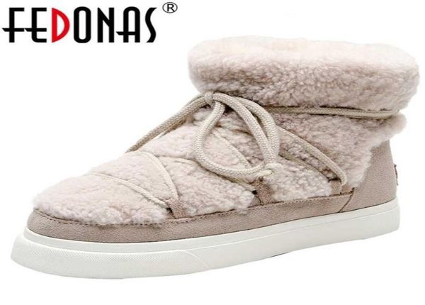 

fedonas sweet women wool cow suede ankle boots female big size snow boots dancing casual shoes woman est flats platform boots 21117005460, Black