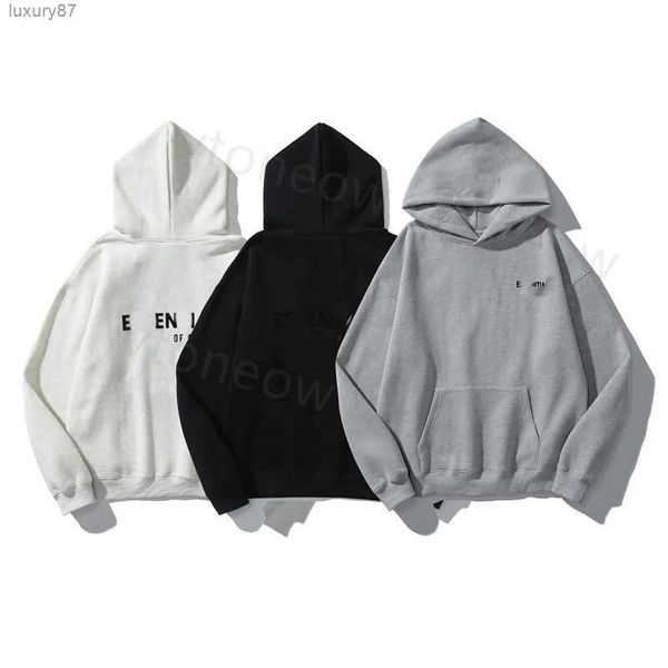 

2023 designer hoodie ess warm hooded hoodies sweater suit mens womens fashion white hoodie, Black