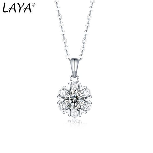 

necklaces laya s925 sterling silver romantic snowflake 1/2ct moissanite pendant necklace for women bride wedding luxury jewelry 2022 trend