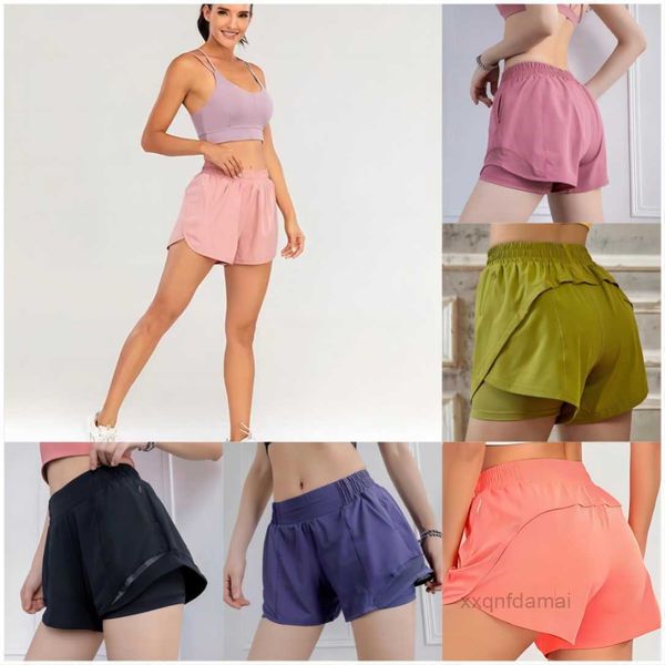 

lu yoga short pants brand womens yoga outfits high waist shorts lu-lus exercise fitness wear girls running elastic pants sportswear all lulu, White;black