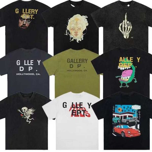 

gall designer t shirt casual short sleeve t men women street pullover letter printing pattern tee hip-hop half-sleeved sweatshirti2df, White;black