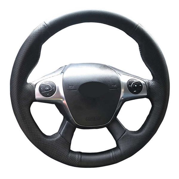 

steering wheel covers customized original diy car steering wheel cover for ford focus 3 kuga escape c-max black leather braid for steering w