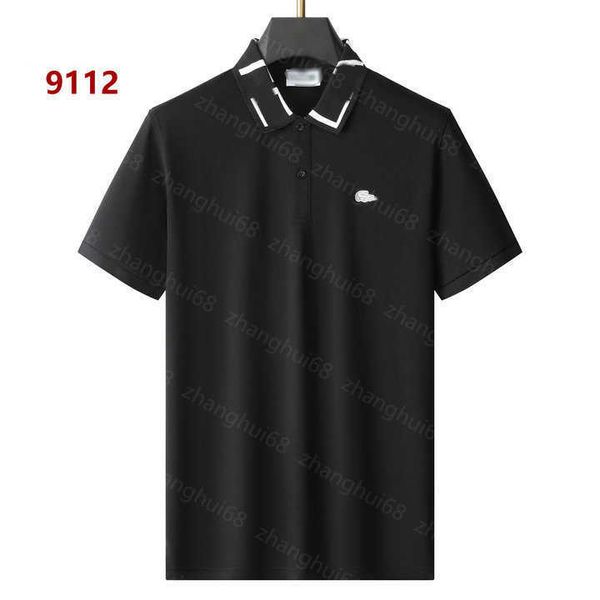 

23ss summer men clothes casual tshirt designer t shirt brand color patchwork letter lapel crocodile embroidery short sleeve polo shirt mens, White;black