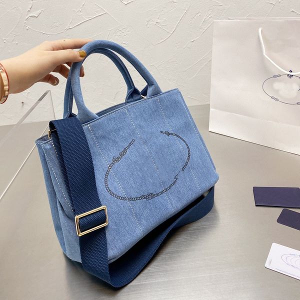 

canvas bag cowboy tote luxury p designer brand shopping bag women triangle label waterproof casual travel bag large capacity mom handbag sho