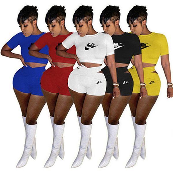 

2023 brand designer women letter tracksuits summer two piece sets short sleeve t-shirt shorts fashion sports suit crew neck outfits pullover, Gray