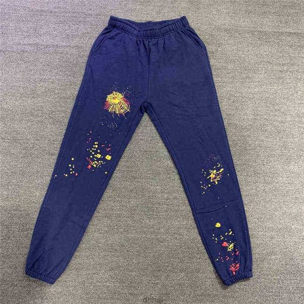 

puff spider web 555555 sweatpants men heavy fabric sp5der pants joggers drawstring women trousers clothing t220803cstgq7s499ie, Black