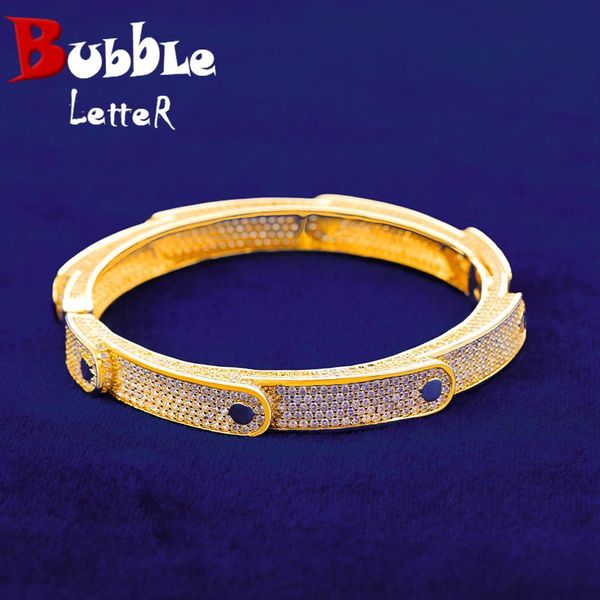 

bangle bubble letter iced irregular multilateral figure bangle real gold color women bracelet hip hop jewelry, Black
