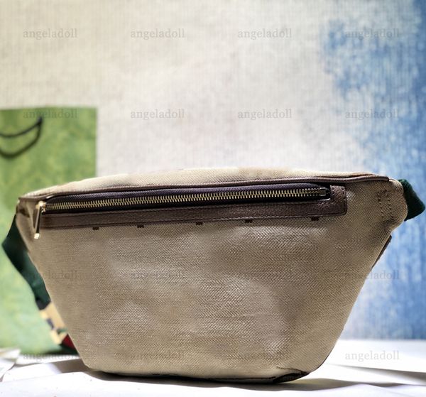 

10a mirror quality designers 37cm jumbo belt bags luxury canvas waist bag brown leather trim handbag luxury zipper purse crossbody shoulder