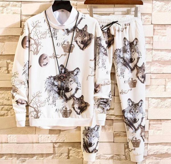 

jogging clothing pants printed sports suit spring and autumn men039s longsleeved sweater tshirt trousers clothes casual8029328, Black;red