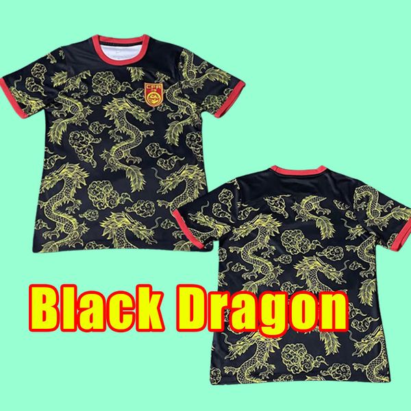 

china national football team soccer jerseys men short sleeve shirts away black dragon maillot de futol camesita uniforms size s-xxl, Black;yellow