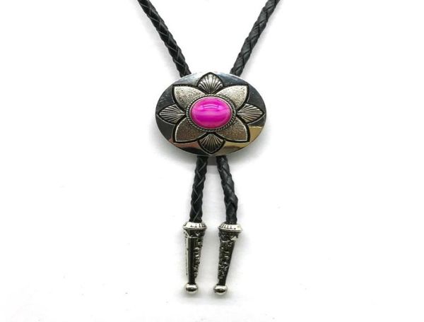 

bow ties kdg western cowboy zinc and lotus dot natural stone bolo tie matching shirt men women the same style3711865, Black;gray