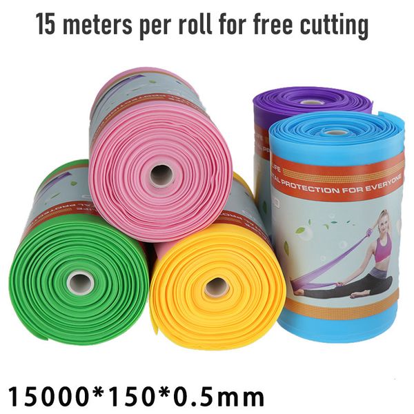 

New 15m Long Fiess Resistance Workout Equipment Yoga Elastic Band Gym Strength Training Bands Pilates Crossfit Women Weight Training Sport Pull Rope, Cream