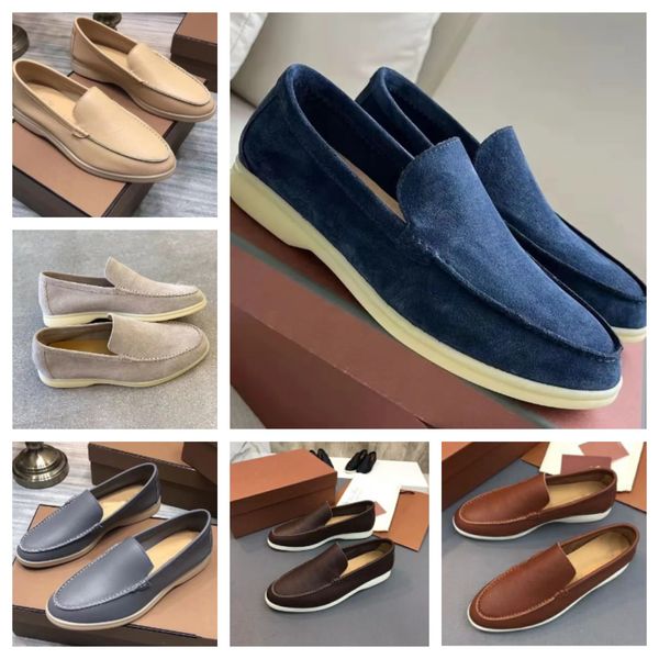 

loros luxury designer shoes red charms embellished walking suede loafers couple genuine man women's bottoms casual slip on flats for me, Black