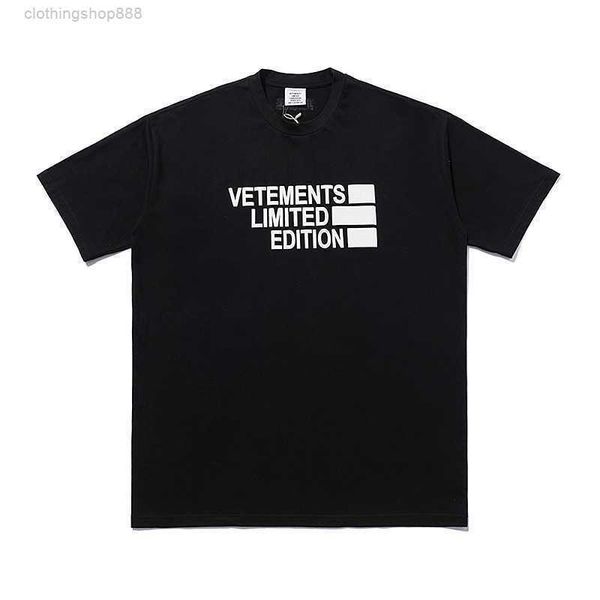 

vetements t shirt summer new fashion cute veements foam letter print men's and sleeve 0rqy nefr, White;black