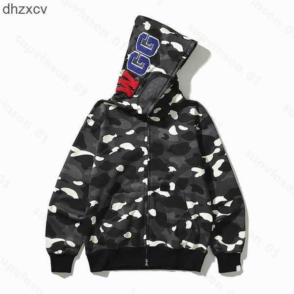 

mens shark womens fashion men deisigners hoody stylist cartoon sharks printing ape hoodies jacket man high1 quality casual sweatshirts size, Black