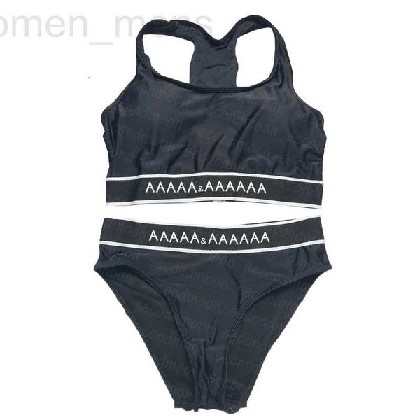 

women's plus size swimwear designer letters printed women split swimsuit designer two pieswimwear waist bikinis set 6hyc, Black
