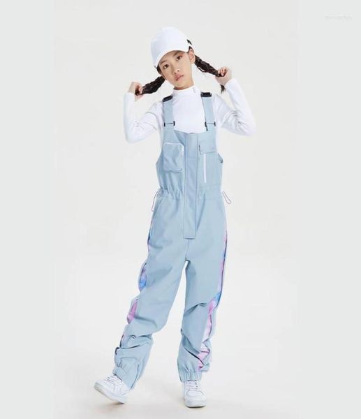 

skiing pants 2022 winter children ski overalls boys girls waterproof cotton snowboard kid snow thickened warm loose8639685