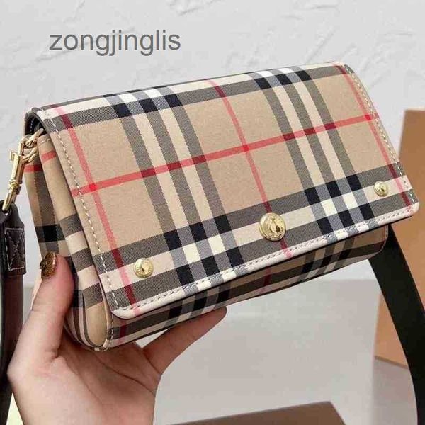 

fashion classic womens ladies canvas burbrerys classic designer letter bag lattice small square versatile postman wide belt messenger have s