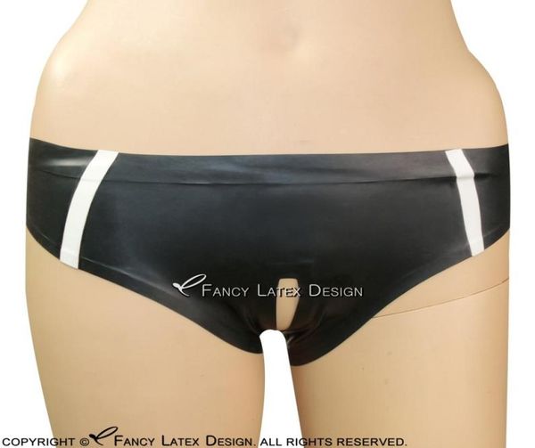 

black and white stripe latex panties crotchless rubber shorts underpants underwear pants plus size 00903876595, Red;black