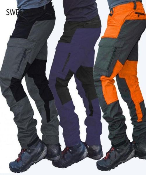 

skiing pants patchwork casual mens cargo with multi pockets men trousers tactical cycling climbing mountain streetwear1988559