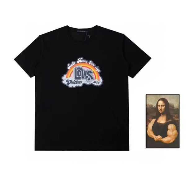 

new mens t shirt designer socks polo shirt tshirts letter rainbow printing embroidered t-shirt with t-shirt and short sleeves for tracksuit, White;black