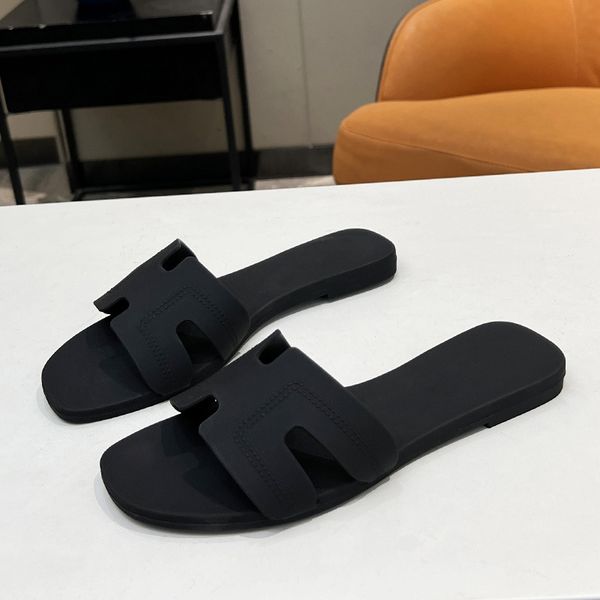 

slippers woman beach pvc flat bottom jelly slipper 5 color slides women fashion square open toe summer female beach comfortable sandals, Black