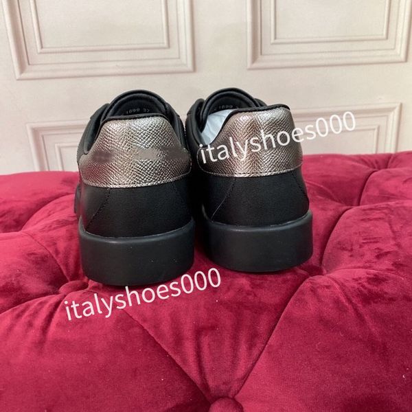 

new luxurys designer calfskin casual shoes men women vintage sneaker reflective sneaker platform trainers sneakers lace-up, Black