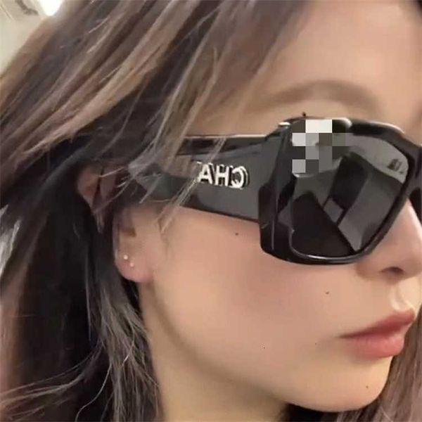 

designer fashion luxury cool sunglasses super large square sunglasses female ins net red star letter lens ch71472 with logo box, White;black