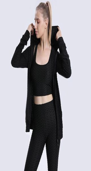 

gym clothing 2021 three piece yoga suit fitness women039s peach hips long sleeves pants sports underwear2560970, White;black