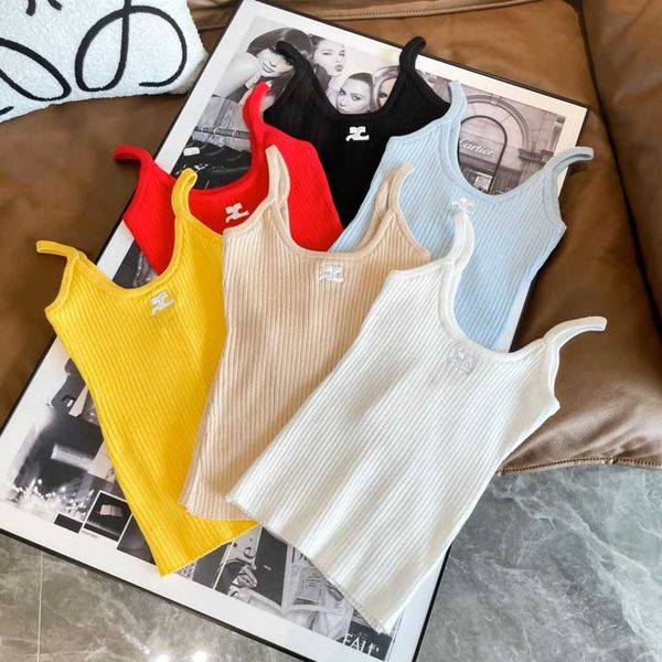 

knitted camisole star style taobao style, White