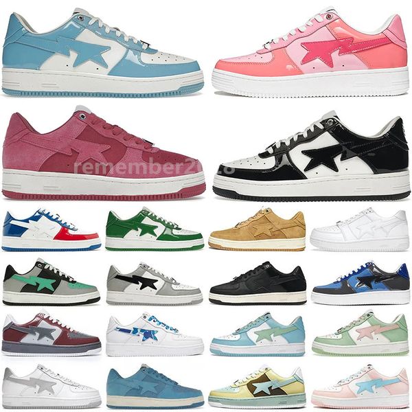 

nigo casual shoes bathing apes low comics yellow red blue black green patent leather royal bordeaux grey brown mint teal suede orange pink m, White;red
