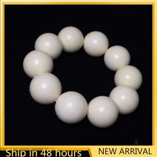 

bangle natural mammoth tooth ice pattern round bead bracelet mammoth tooth ice pattern bracelet new buddha bead bracelet 1825mm, Black