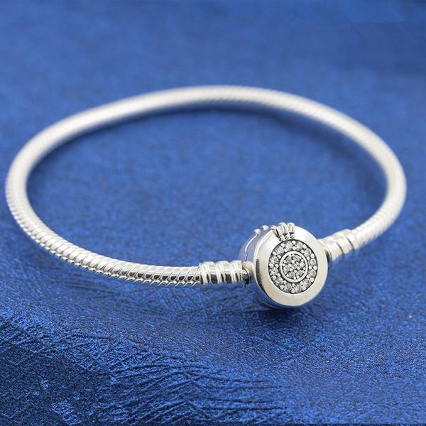 

bangle spring moments snake chain bracelet with daisy flower clasp 925 sterling silver bracelets for women fit charms beads diy jewelry, Black