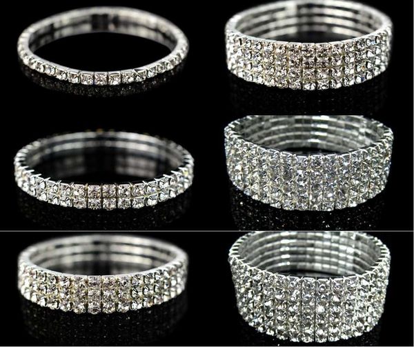 

bride's versatile diamond studded elastic bracelet and bracelet, Golden;silver
