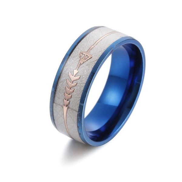 

fashion 8mm arrow fish bone titanium steel rings men wedding ring gifts, Silver