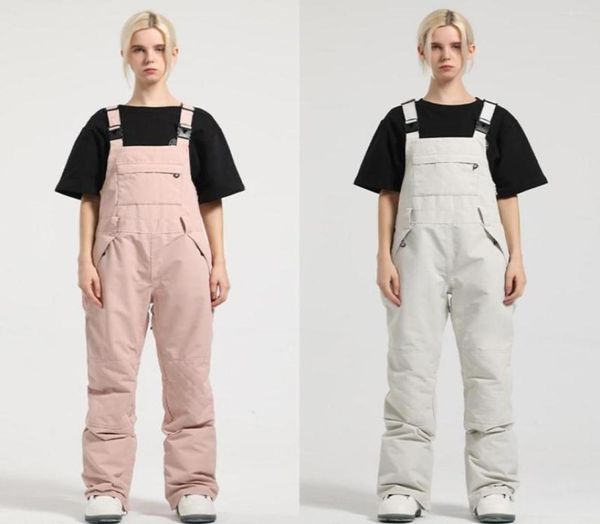 

skiing pants winter ski women pink windproof waterproof outdoor onepiece snow sports suspenders snowboard trousers9311469