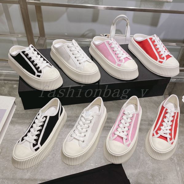 

designer casual shoes women casual slippers thick soled raised shoe outdoor sports canvas shoes soft biscuit sneaker, Black
