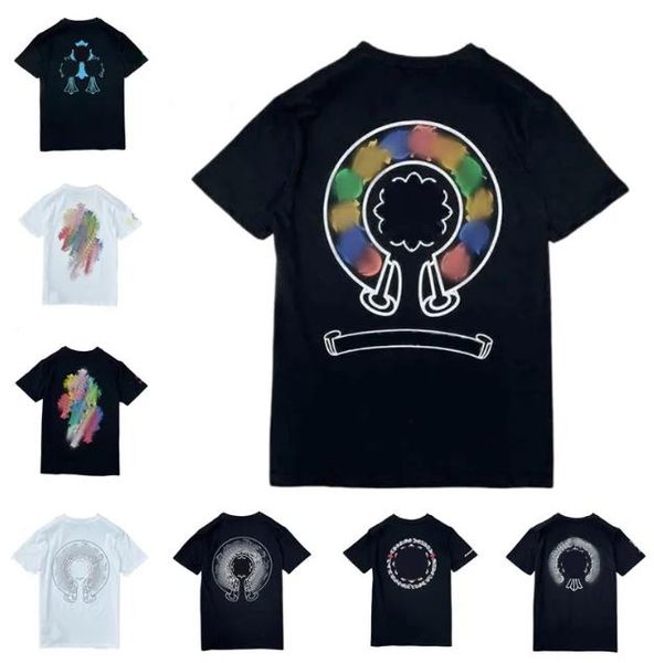 

mens classic t shirt heart fashion brand letter sanskrit cross pattern sweater chromes t-shirts designers pullover cotton chromees hearts t, White;black