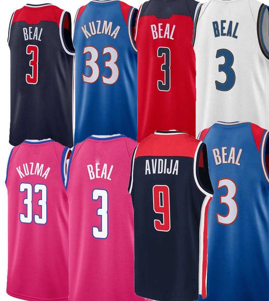 

men basketball jerseys bradley kyle beal kuzma daniel gafford will barton kristaps porzingis rui hachimura deni avdija monte morris je, Black;red