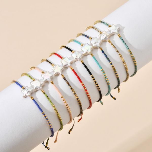 

bangle zmzy 10pcs/lots set wholesale summer miyuki bracelets for women pulseras mujer moda delica star pearl bracelet hand jewelry boho, Black