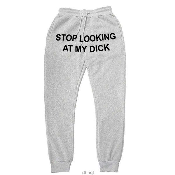 

men women joggers sweat pants slooking at my dick sweatpants hip hop print high waist trousers streetwear hippie men's3iz4474w, Black