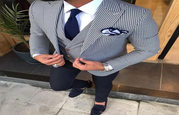 

latest coat pant designs mens wedding suits 3 pieces casual tuxedos groom wear slim fit jacket pants vest groomsman formal busines3410387, Black;gray
